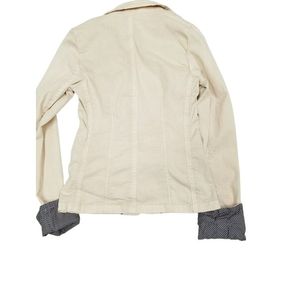 Zara TRF Chic Femme Beige Blazer Jacket With Rosette & Polka Dot Trim Size S - Picture 2 of 12